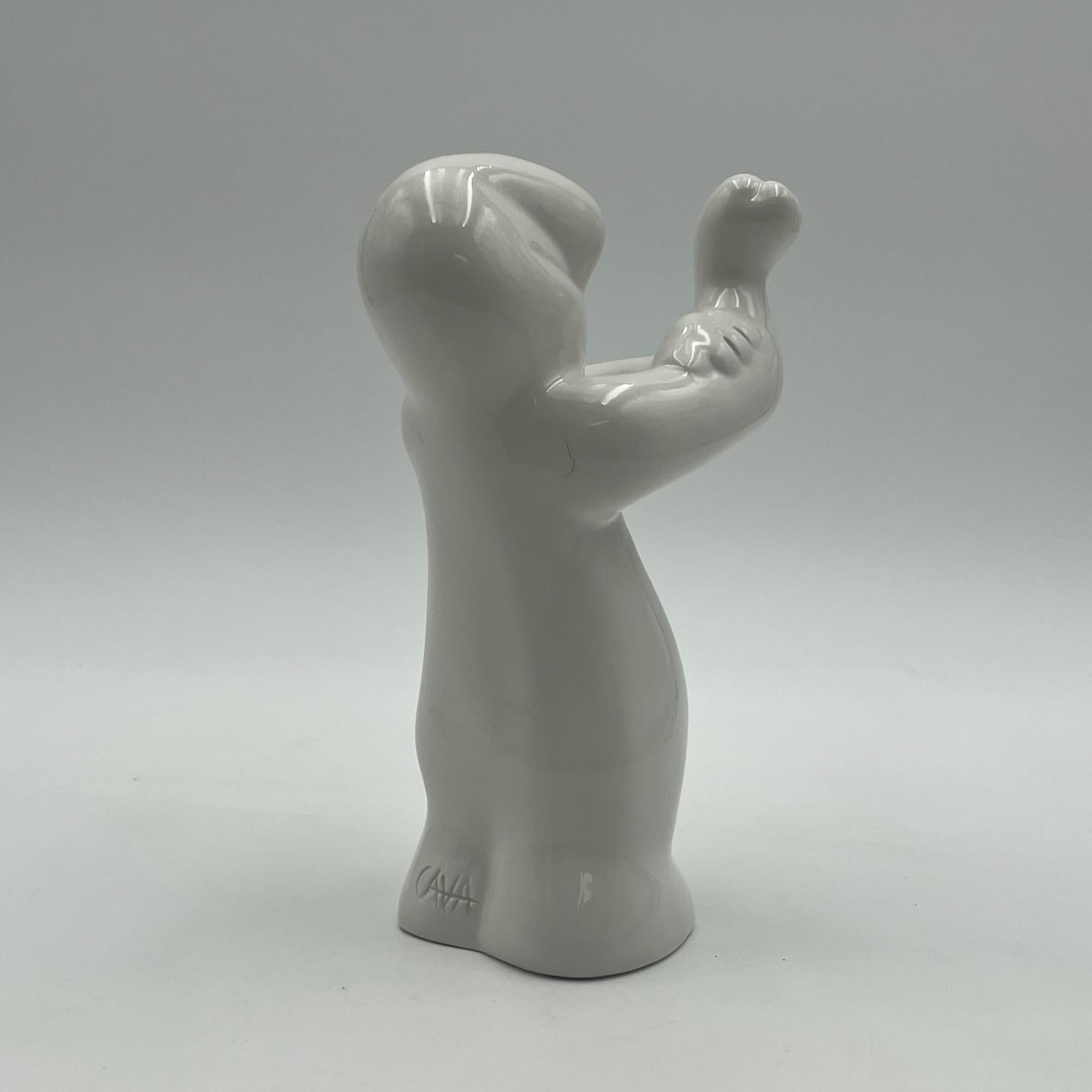 La Linea ‘Finger’ Osvaldo Cavandoli - Vintage Ceramic Figurine from the 60s In Good Condition In San Benedetto Del Tronto, IT