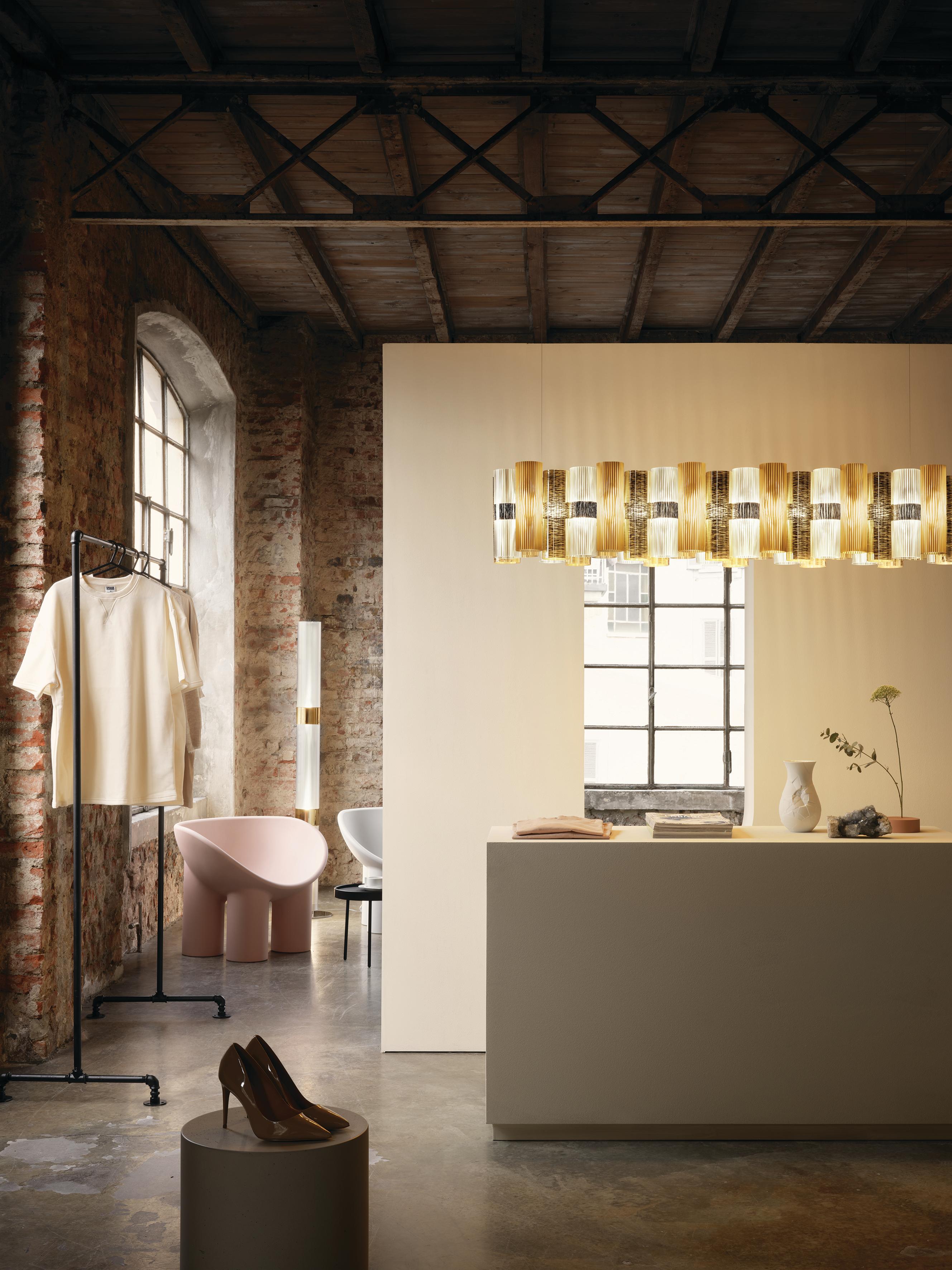 SLAMP - LA LOLLO SUSPENSIÓN LINEAL 100 - Oro de Lorenza Bozzoli Hecho a mano en venta