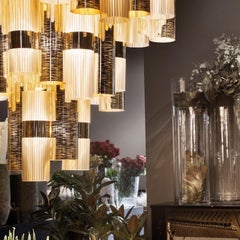 In Stock in Los Angeles, La Lollo Gold Chandelier, Made in Italy
