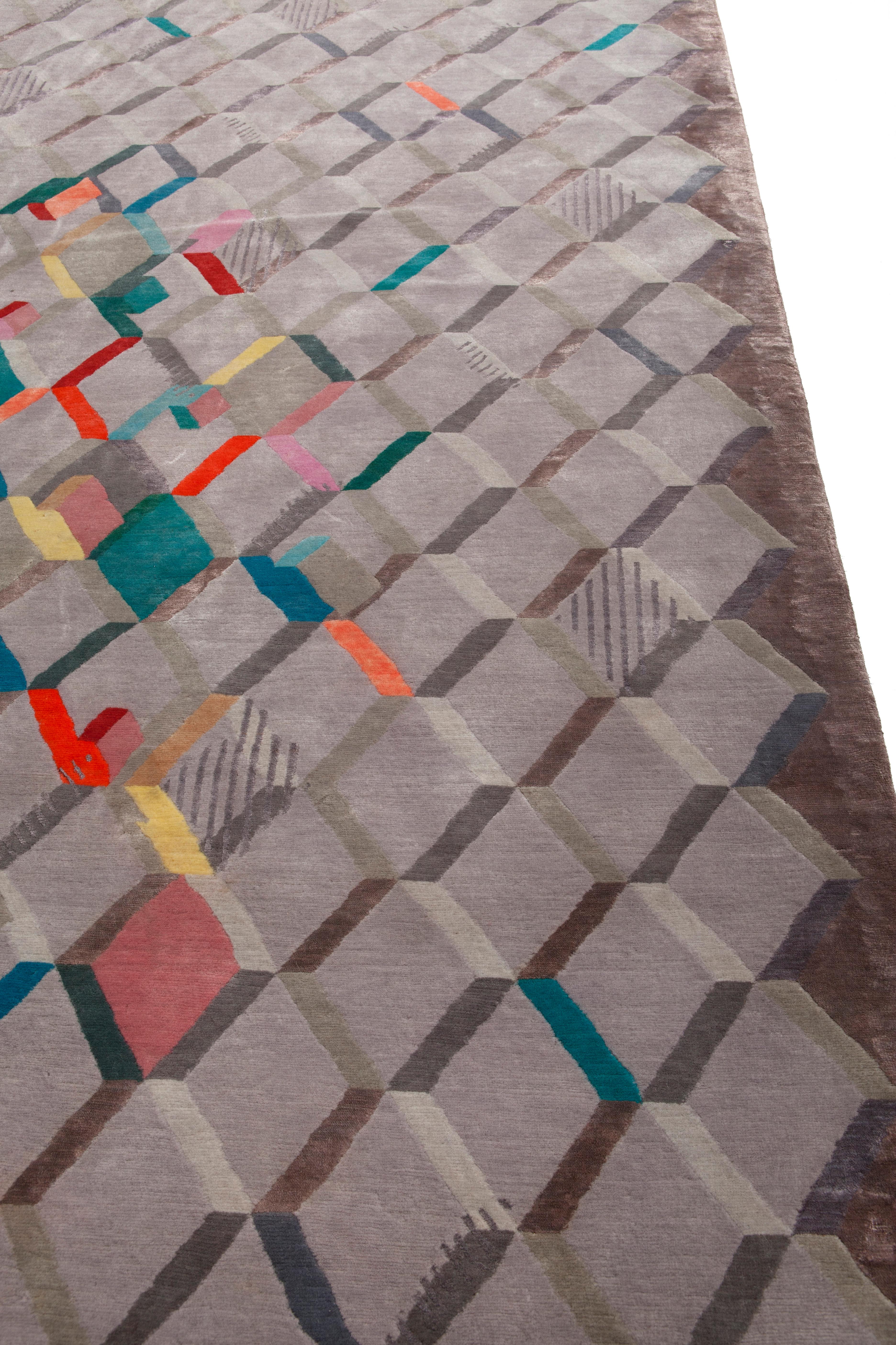 La Lomita carpet, Hand Knotted, 200knots, Wool and Silk, Liliana Ovalle In New Condition For Sale In Milan, Lombardy