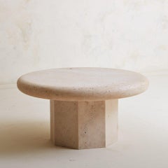 La Luna Travertine Coffee Table by South Loop Loft