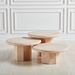 La Luna Travertine Coffee Tables by South Loop Loft