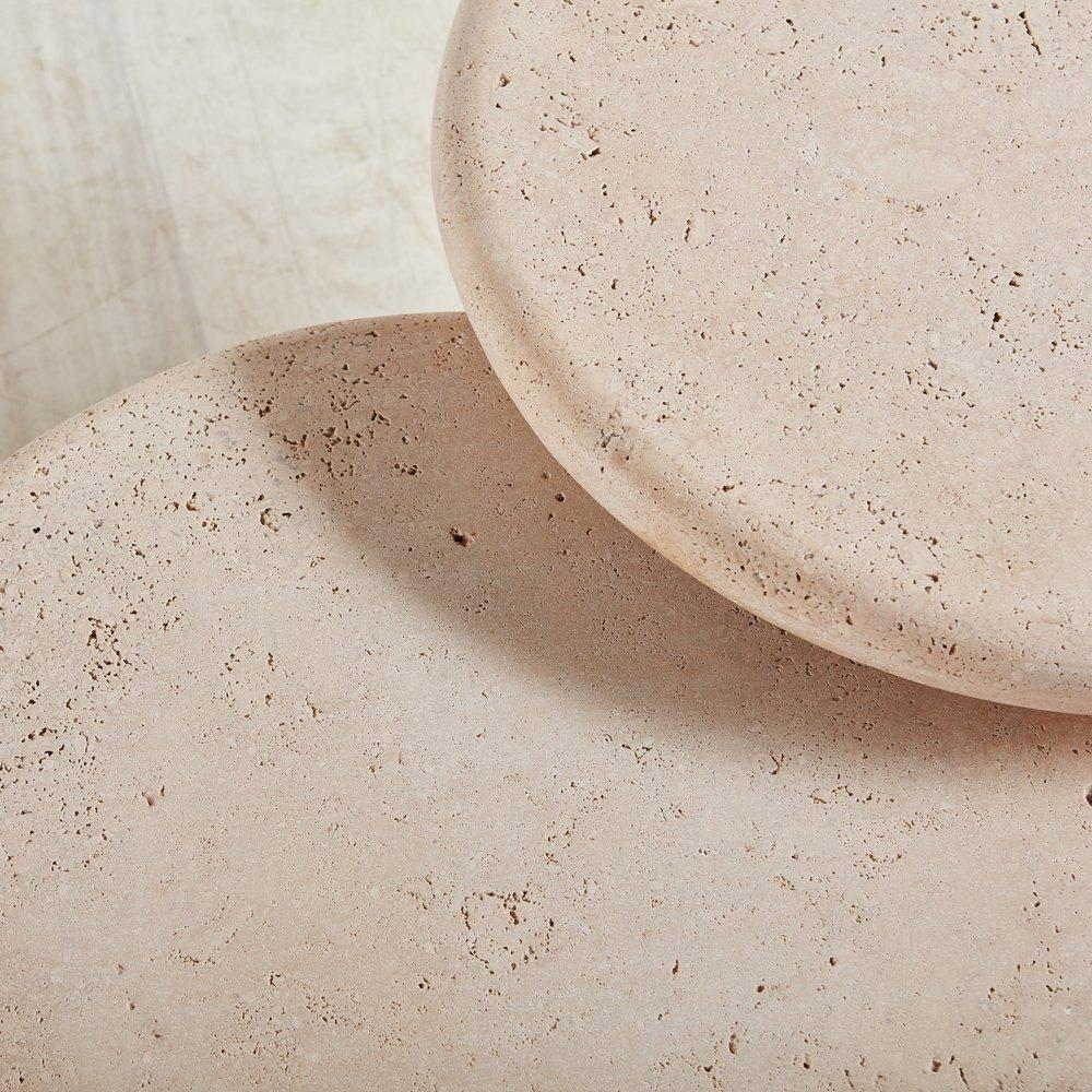 La Luna Travertine Coffee Tables by South Loop Loft 2