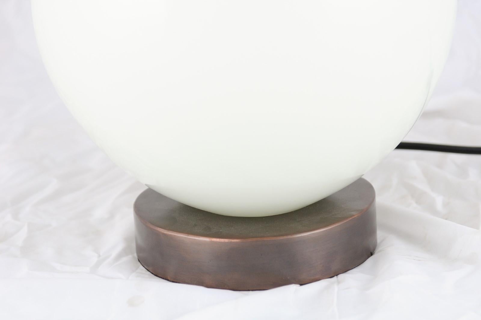 La Lune Table Lamp in Bai Jade Peking Glass by Robert Kuo For Sale 1