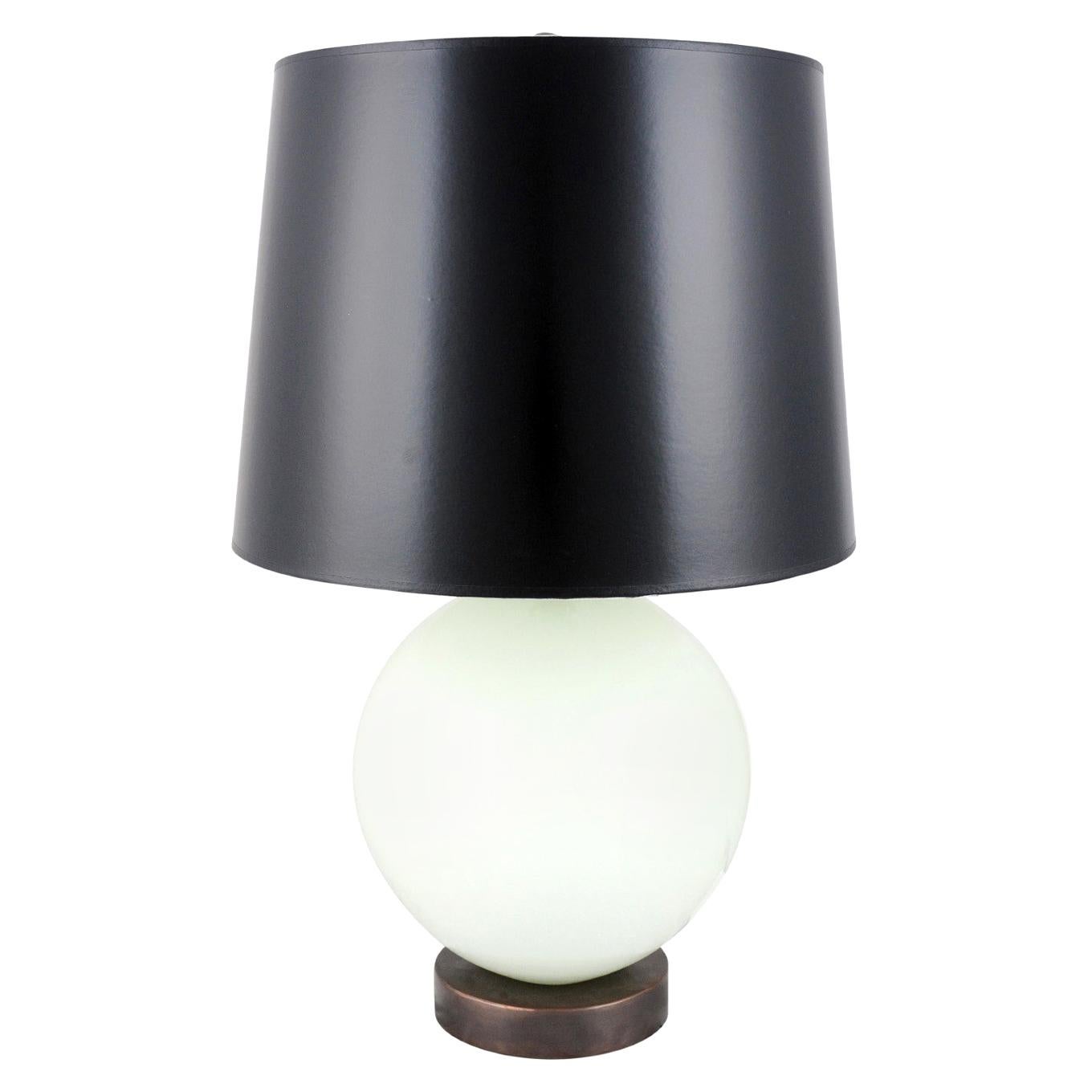 La Lune Table Lamp in Bai Jade Peking Glass by Robert Kuo For Sale