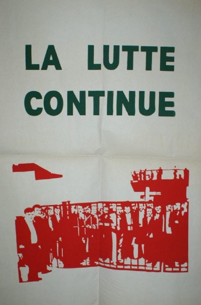 La Lutte Continue May 1968 Original Vintage Poster In Good Condition In Melbourne, Victoria