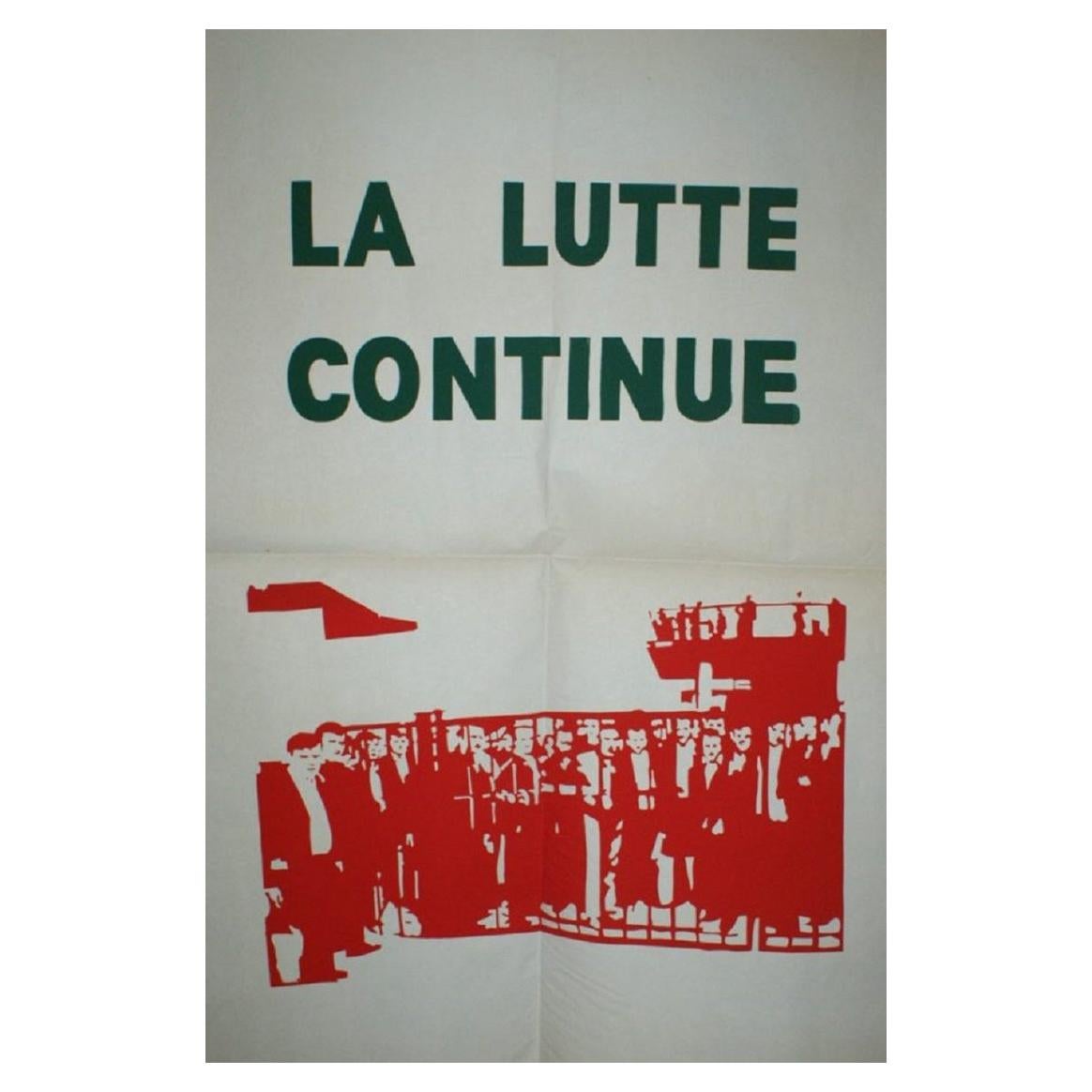 La Lutte Continue May 1968 Original Vintage Poster