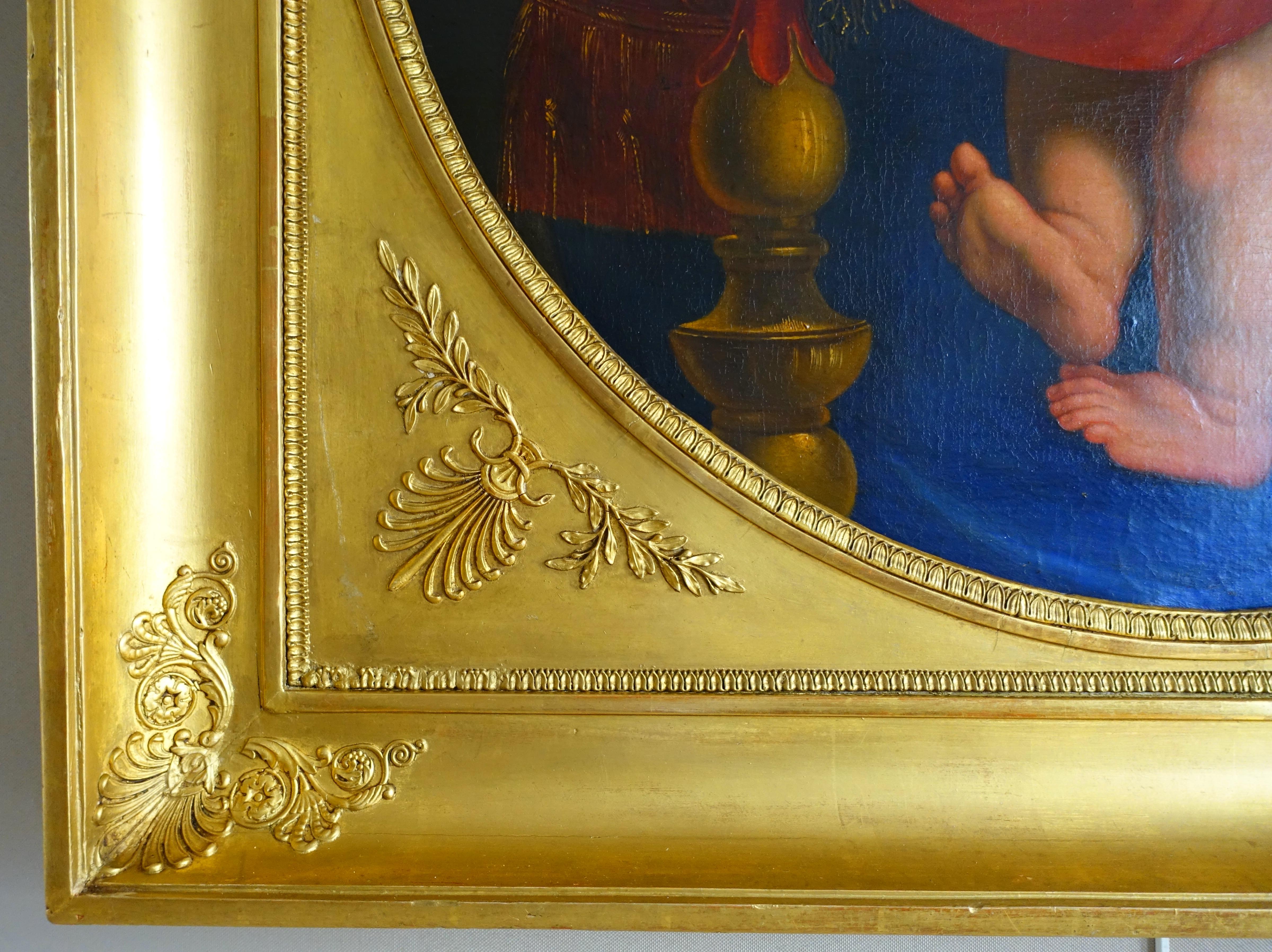 Oiled La Madonna della Seggiola circa 1820 after Raffaello Sanzio (1483-1520)