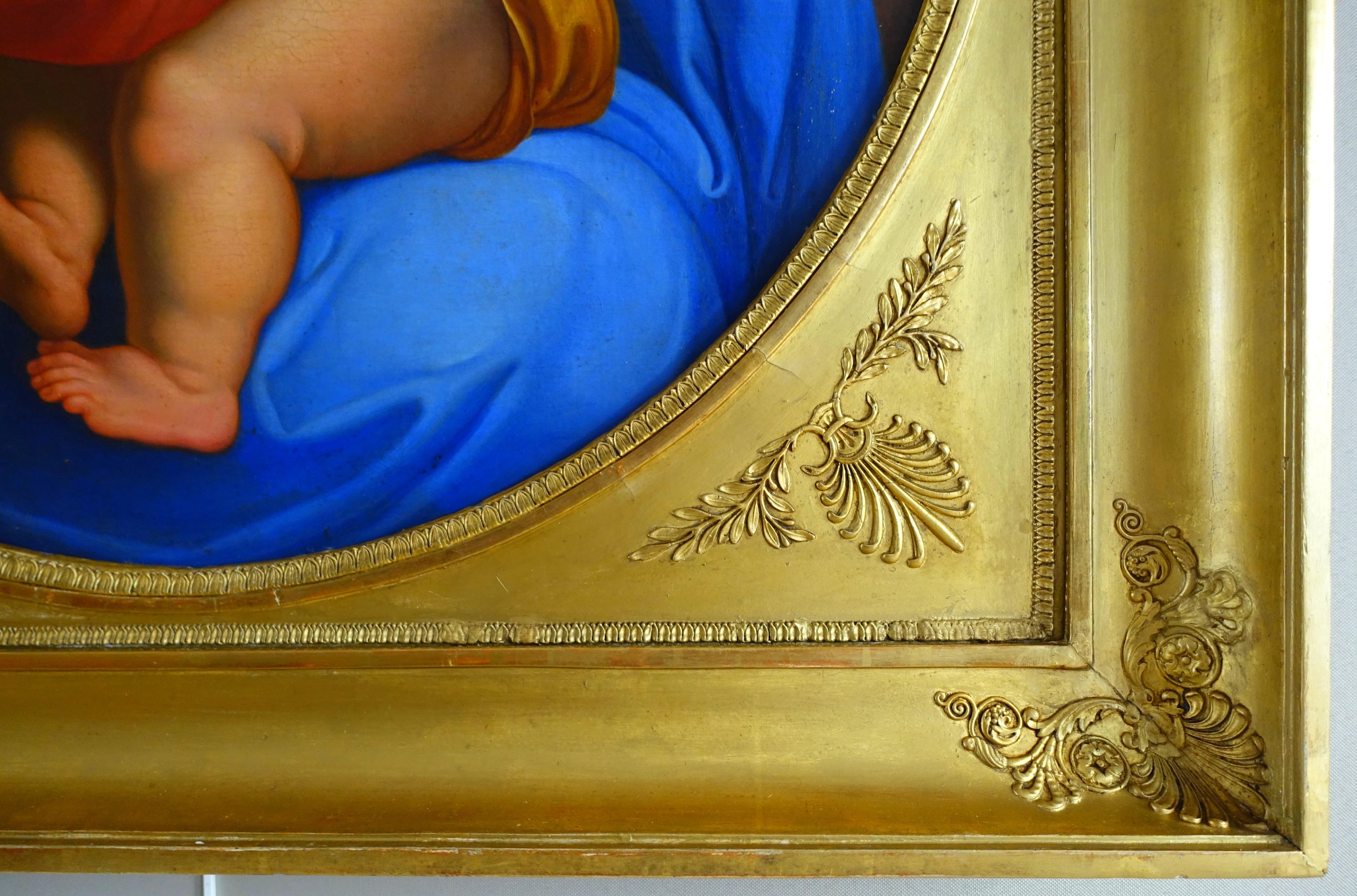 La Madonna della Seggiola circa 1820 after Raffaello Sanzio (1483-1520) In Good Condition In GRENOBLE, FR