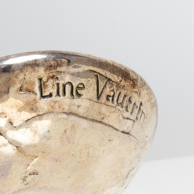 La Main Dans Les Flots by Line Vautrin, Silvered Bronze Cup, France For Sale 2