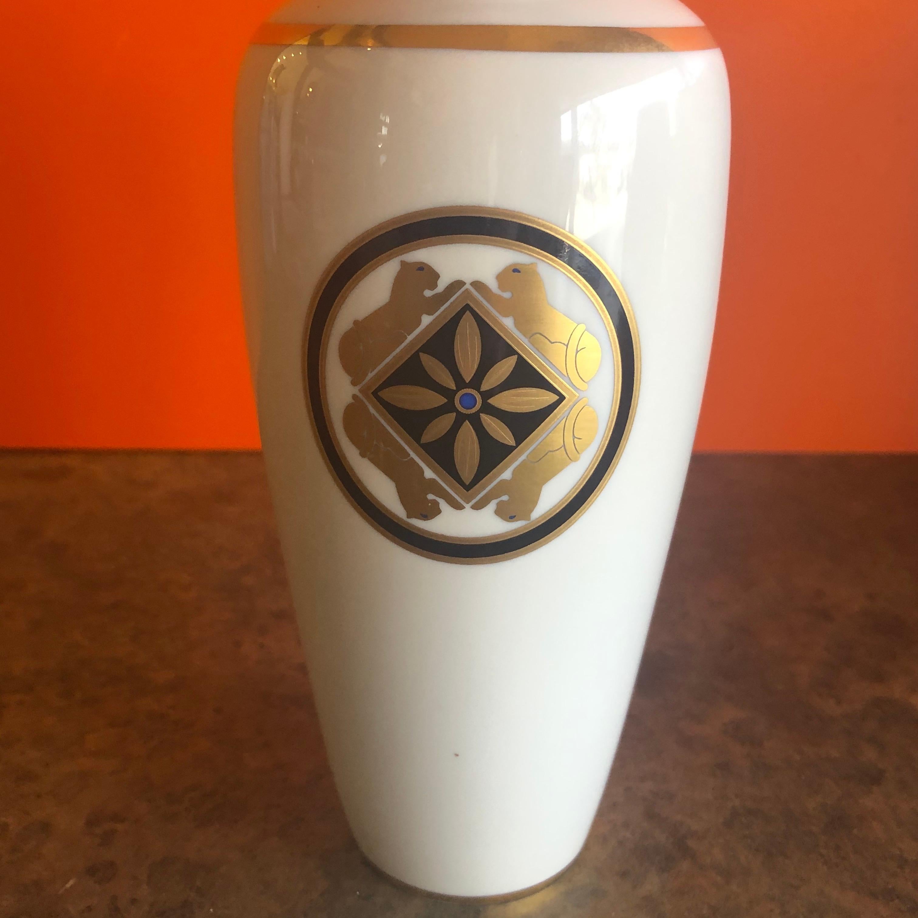 French La Maison de L' Art Deco Porcelain Vase by Cartier
