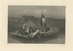 La Mal'aria, Family in a Boat after Ernest Hébert, Photogravure, circa 1880