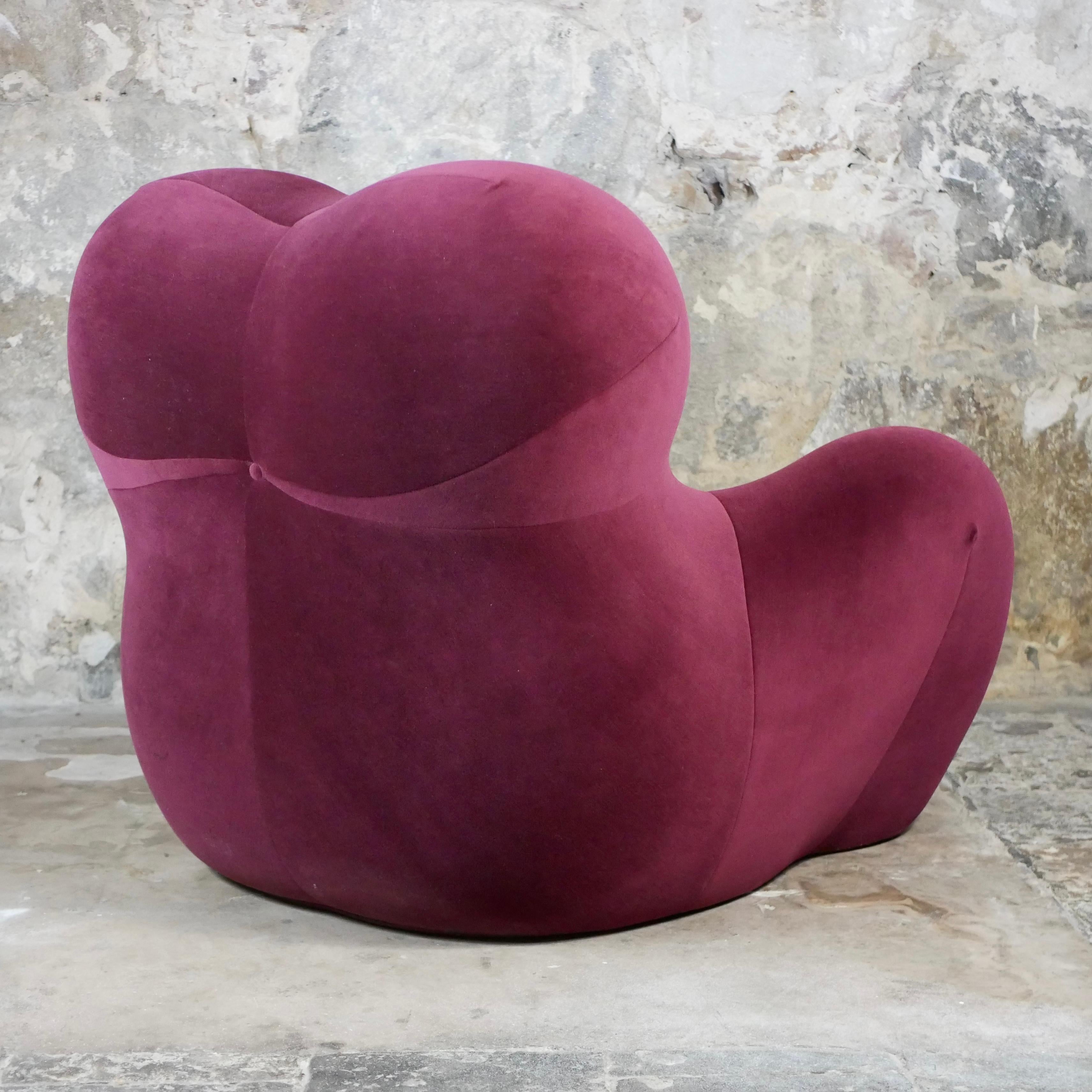 Velvet La Mamma set, armchair and ottoman UP5 and 6 by Gaetano Pesce for B&B Italia For Sale