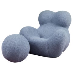 La Mamma Up 5 Bouclé Lounge Chair & Ottoman for B&B Italia