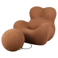 La Mamma Up 5 Bouclé Lounge Chair & Ottoman for B&B Italia