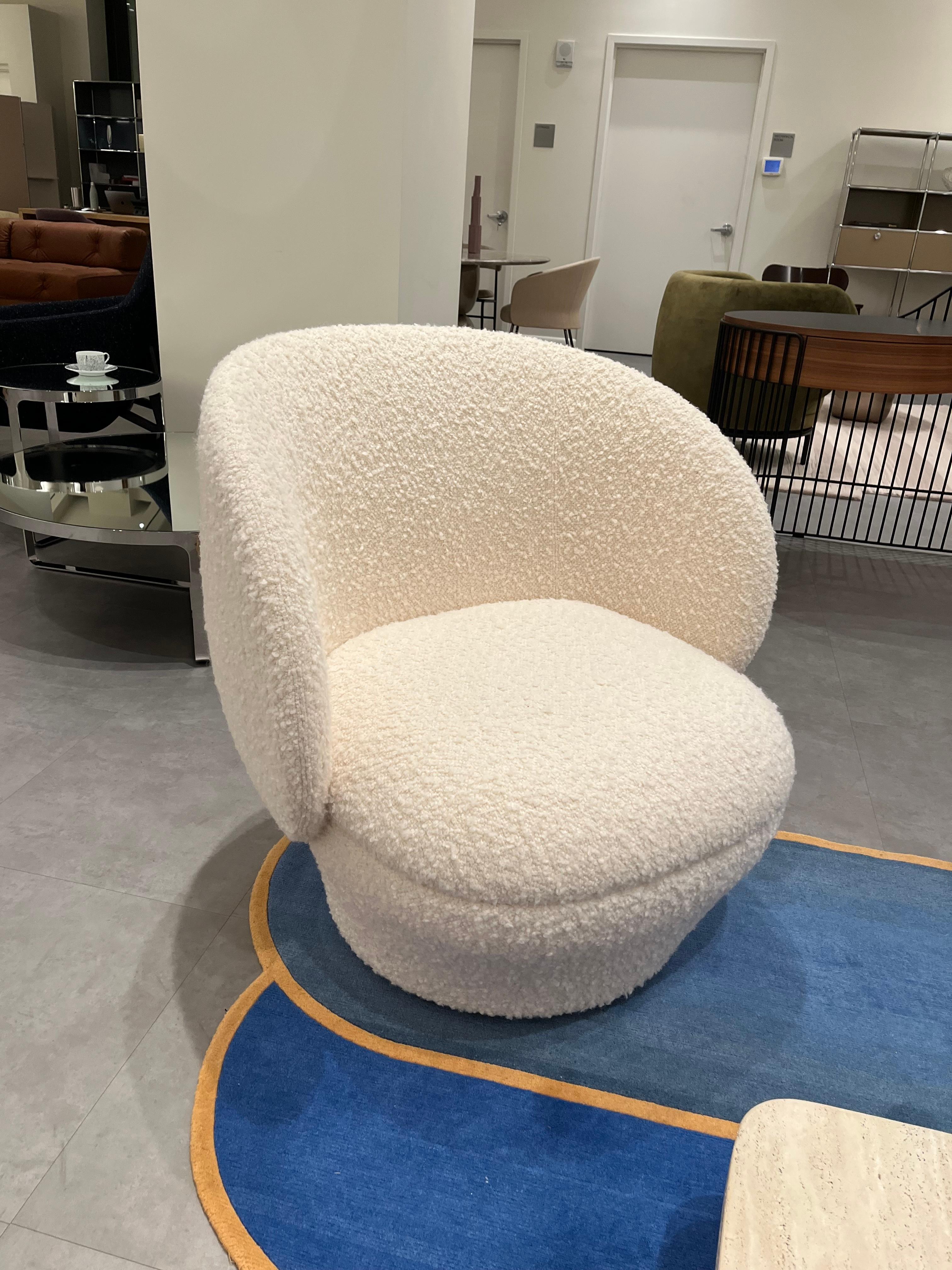 Italian La Manufacture Moro Swivel Lounge Armchair by Sebastian Herkner in STOCK For Sale