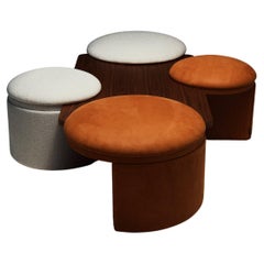 La Manufacture-Paris Amazone Table with Poufs Designed by Atelier Oï in Stock