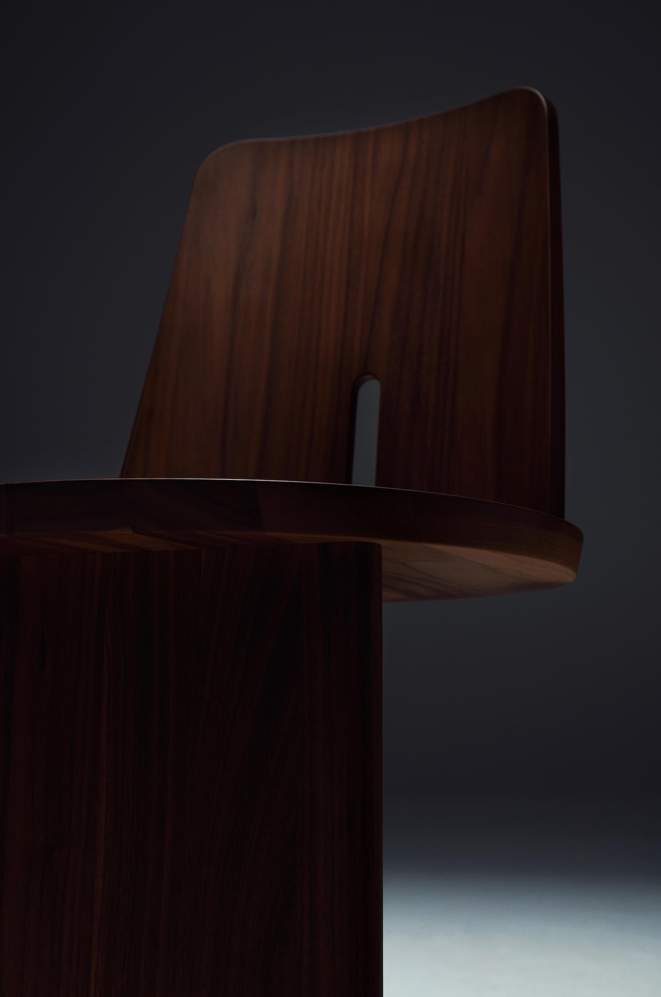 Italian La Manufacture-Paris Intersection Canaletto Walnut Chair Designed by Neri & Hu For Sale