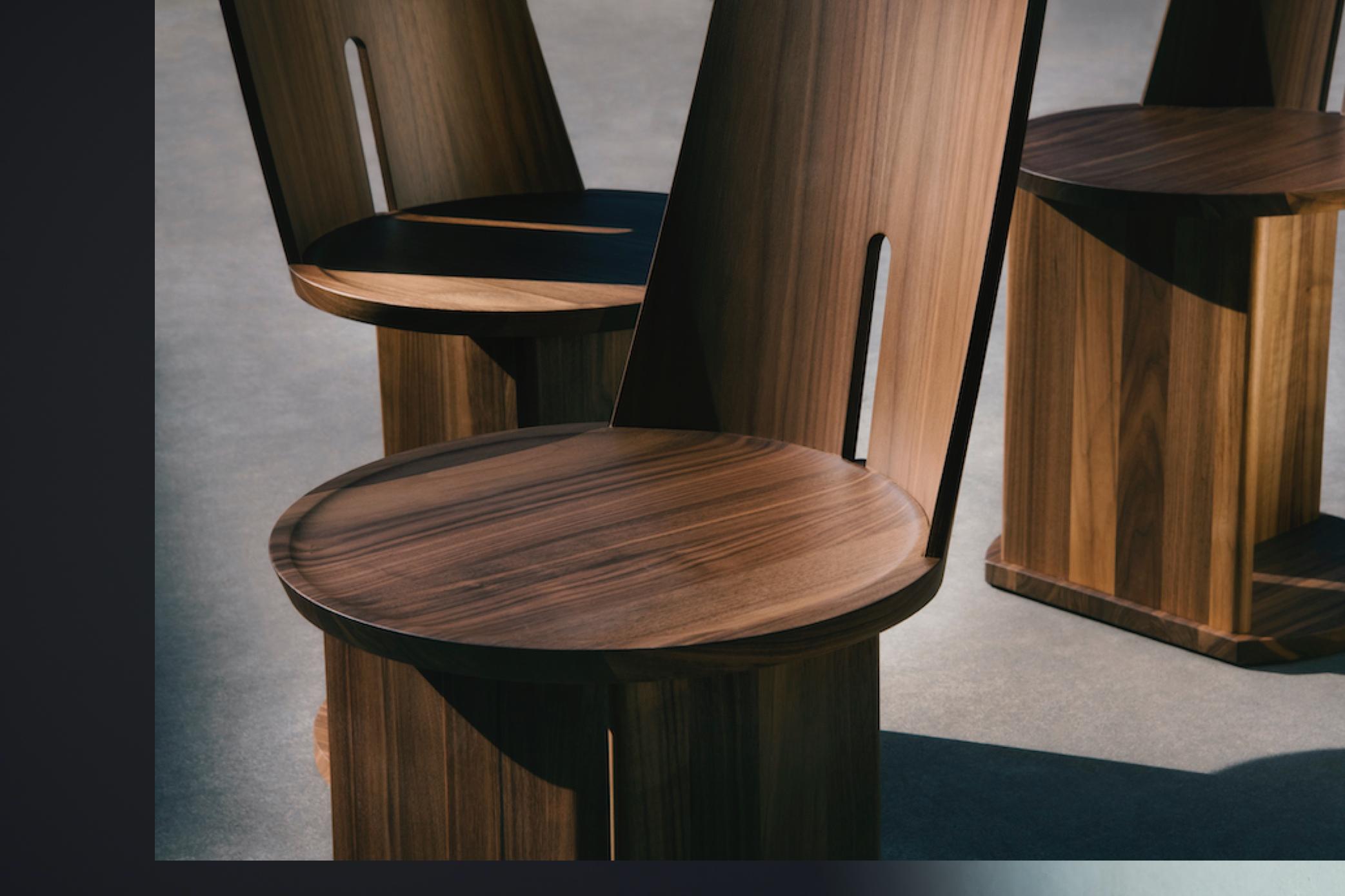 Wood La Manufacture-Paris Intersection Canaletto Walnut Chair Designed by Neri & Hu For Sale