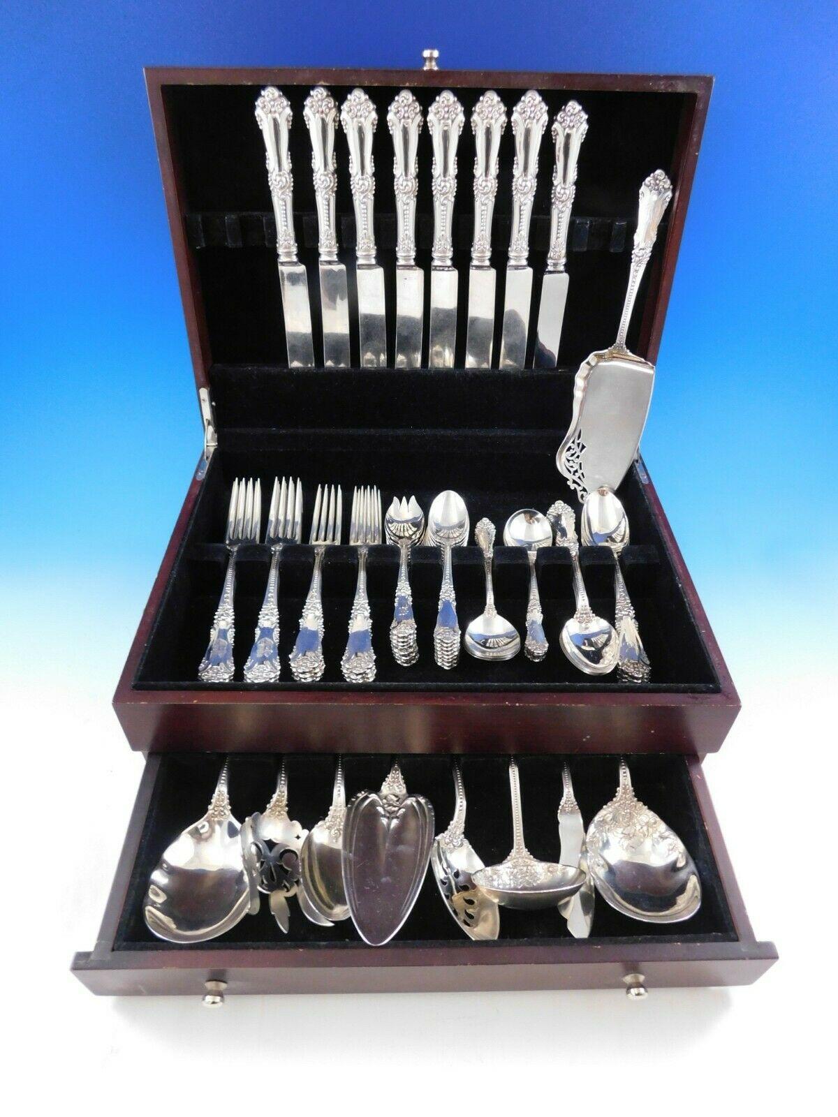 Dinner size La Marquise by Reed & Barton sterling silver Flatware set - 66 pieces. This set includes:

8 dinner size knives, 10 1/8