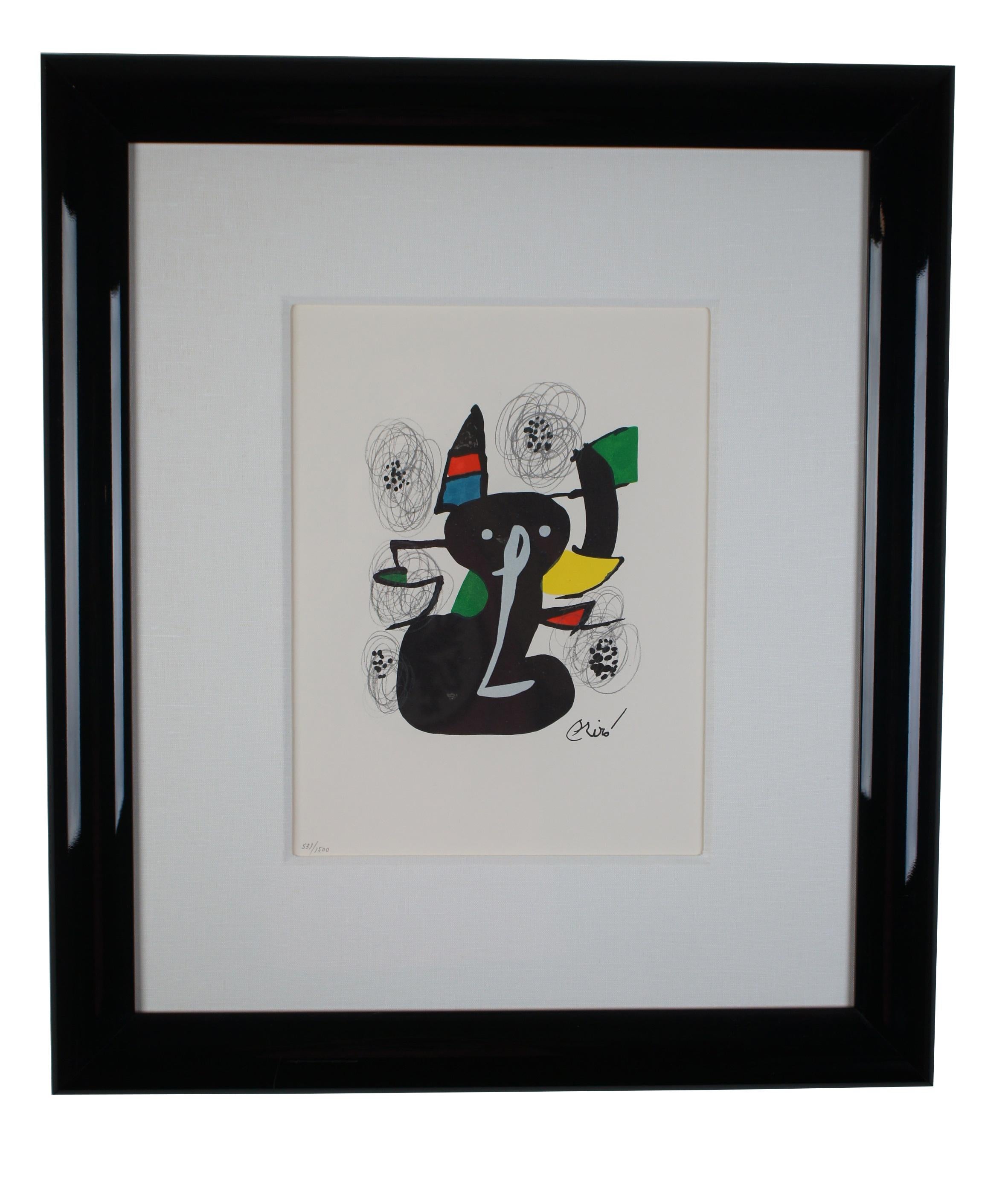 14 Joan Miro 1980 La Melodie Acide Suite Original Lithograph Set Framed COA For Sale 5