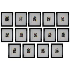 Vintage 14 Joan Miro 1980 La Melodie Acide Suite Original Lithograph Set Framed COA