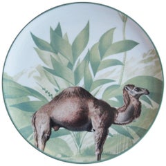 La Menagerie Ottomane Camel Porcelain Dinner Plate, Handmade in Italy