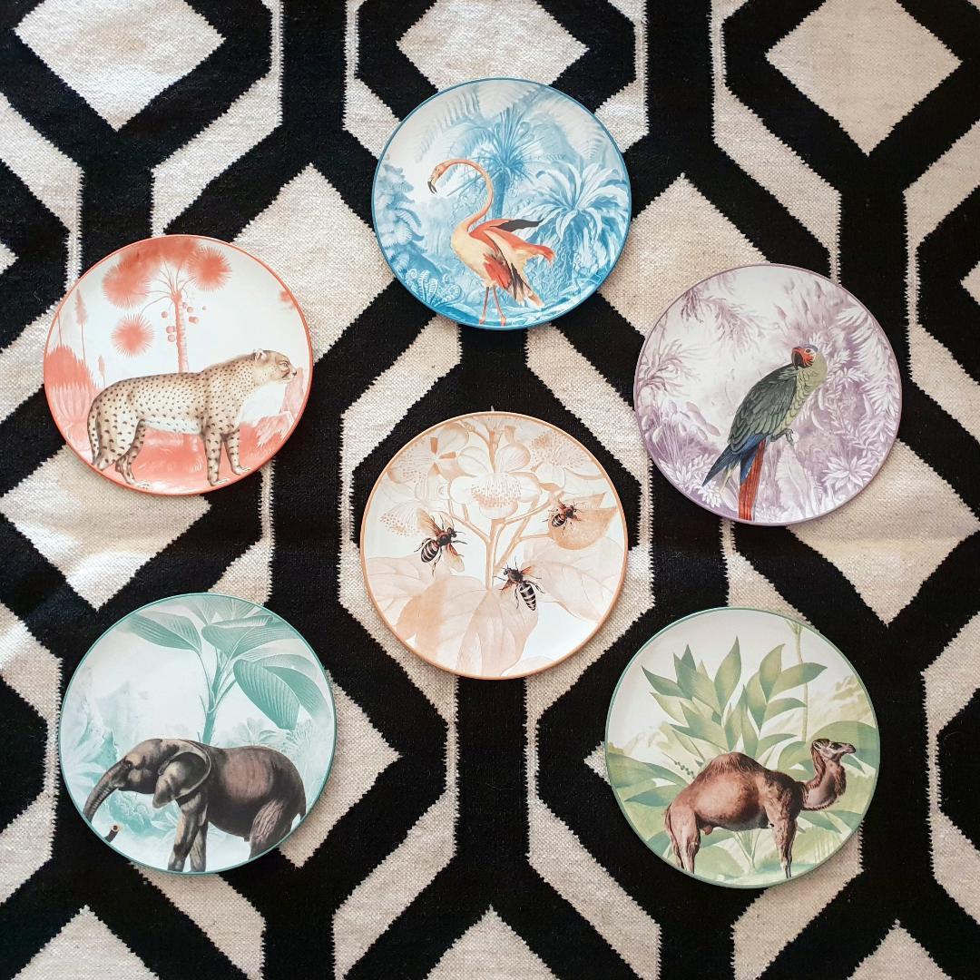 Platos de Postre de Porcelana Otomana La Menagerie - Set de 6 Italiano en venta