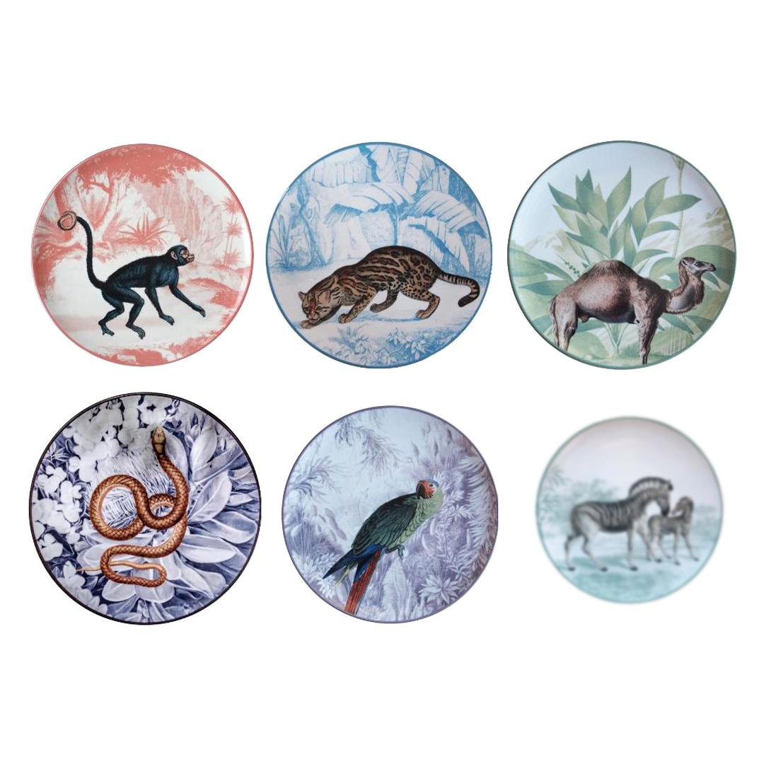Platos de Postre de Porcelana Otomana La Menagerie - Set de 6