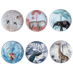 La Menagerie Ottoman Dessert Plates Set of 6 One For Sale at 1stDibs