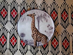 La Menagerie Ottomane Giraffe Porcelain Dinner Plate, Handmade in Italy
