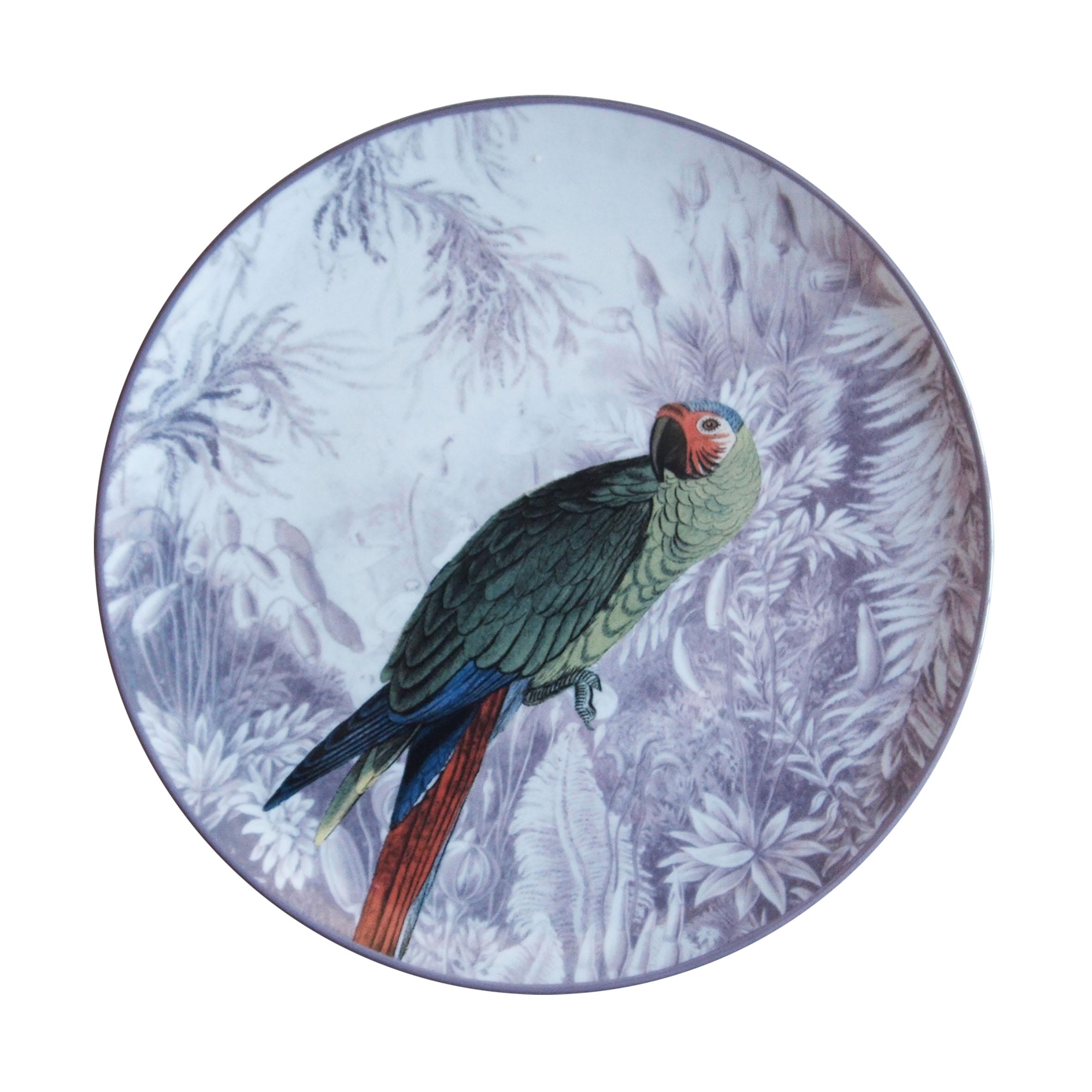 Piatto da portata in porcellana La Menagerie Ottomane Parrot, fatto a mano in Italia