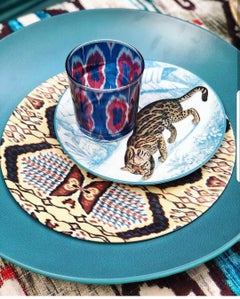 La Menagerie Ottomane Tiger Porcelain Dinner Plate, Handmade in Italy