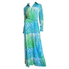 La Mendola 1970s Maxi Dress and Silk Over Skirt