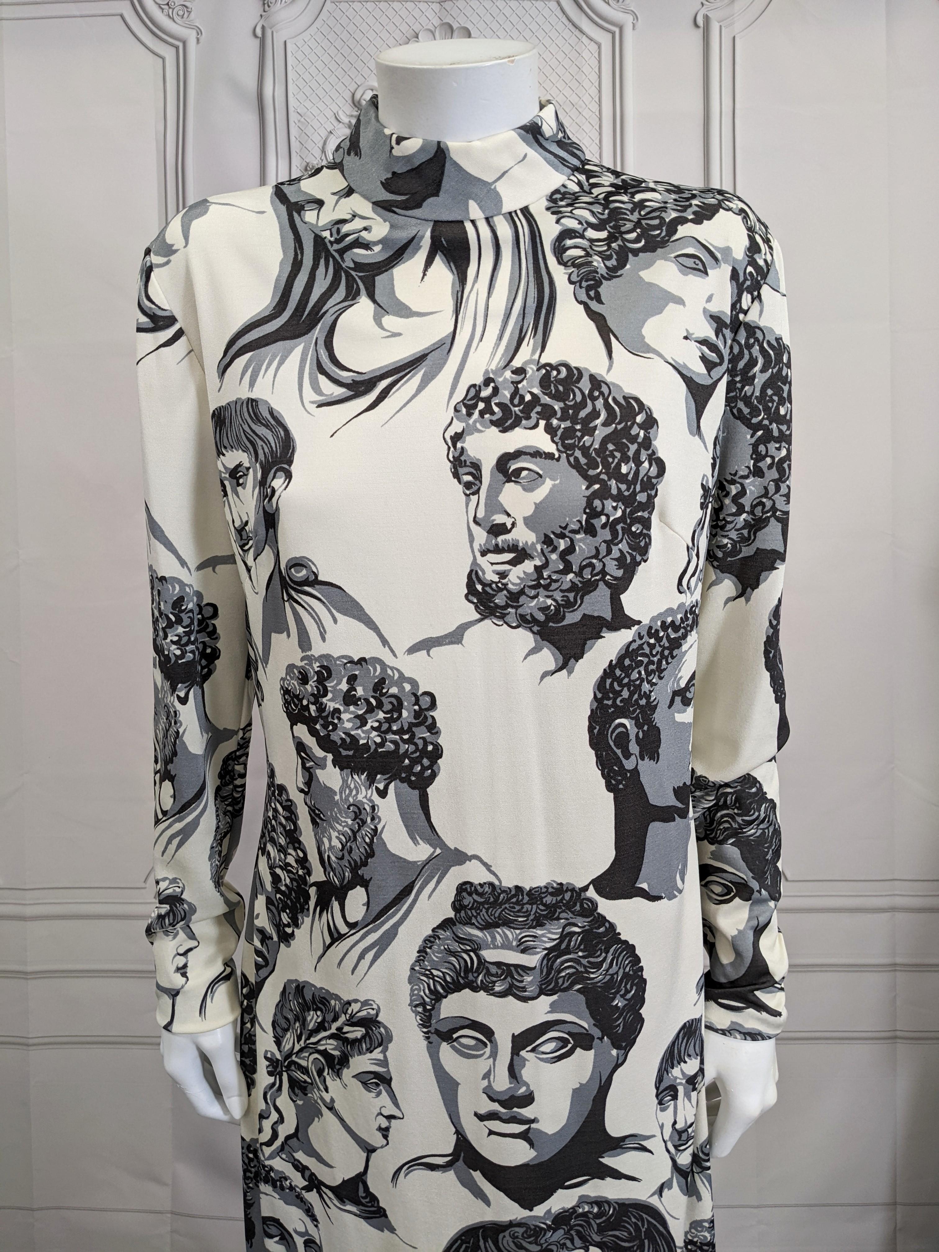 La Mendola, Rom Kleid mit grafischem Druck (Grau) im Angebot