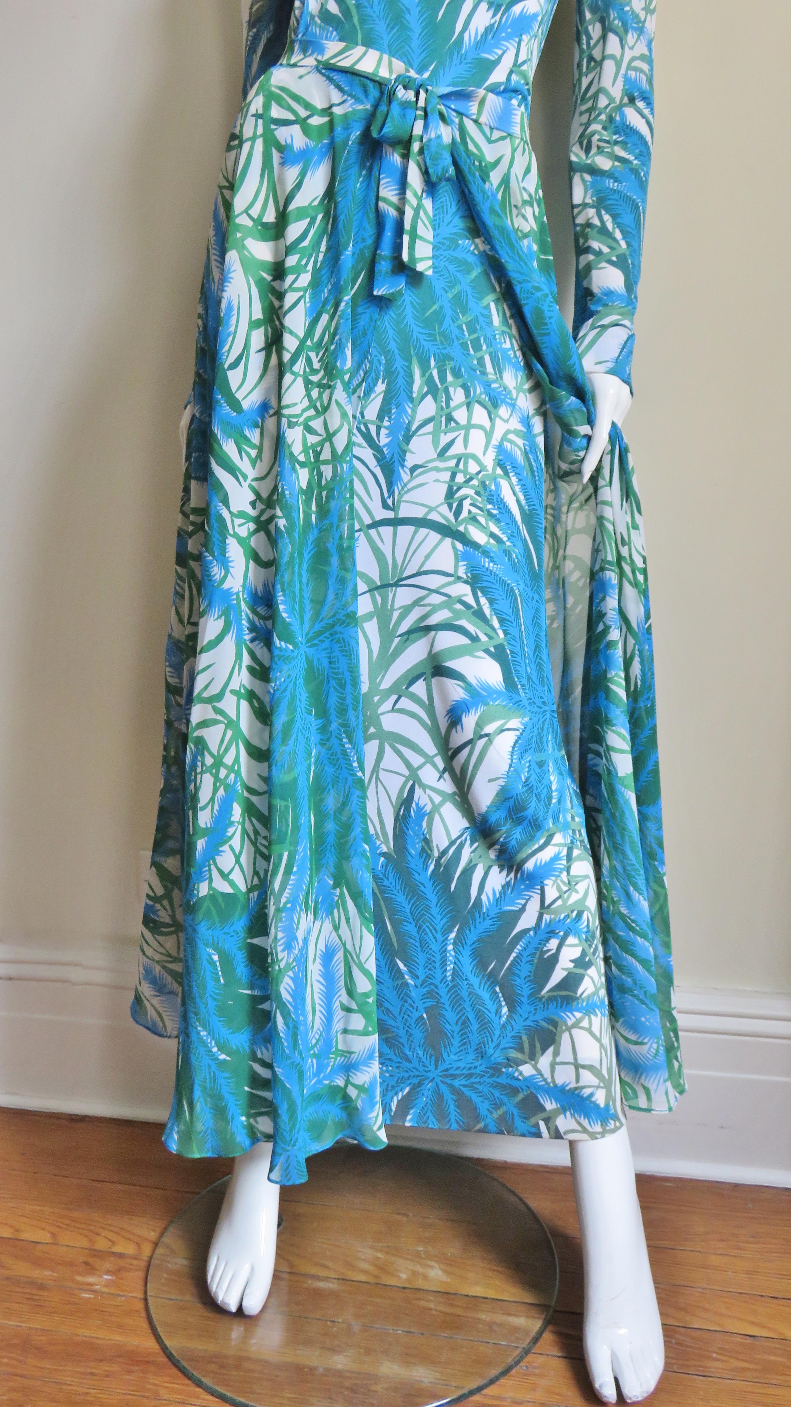 Women's La Mendola Silk Maxi Dress and Over Skirt 1970s