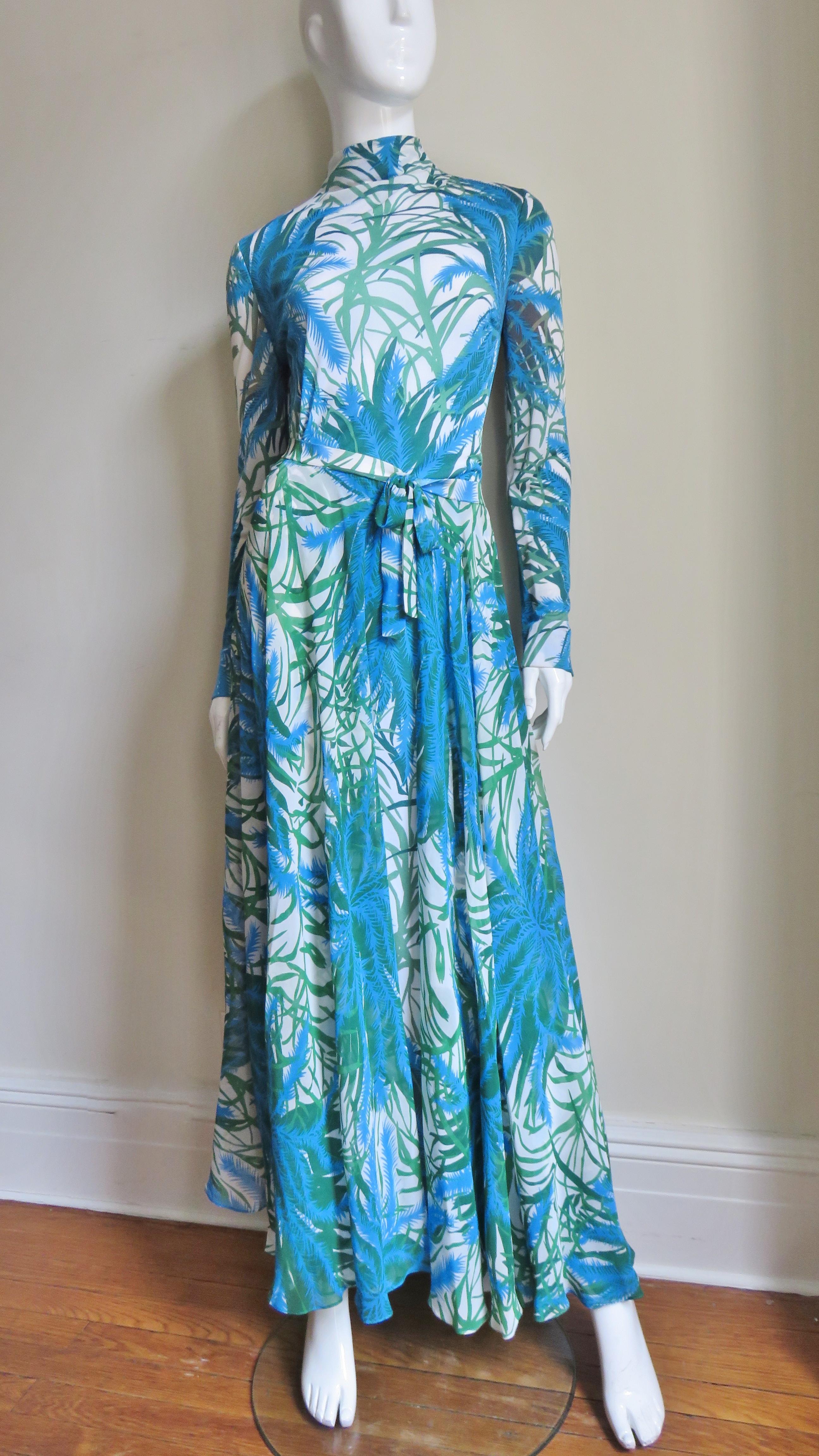La Mendola Silk Maxi Dress and Over Skirt 1970s 1