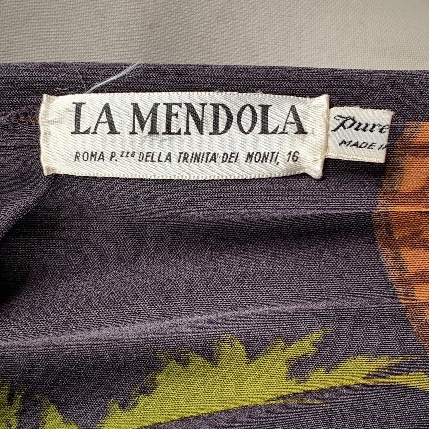 La Mendola Vintage Floral Silk Jersey Maxi Evening Dress In Good Condition In Rome, Rome
