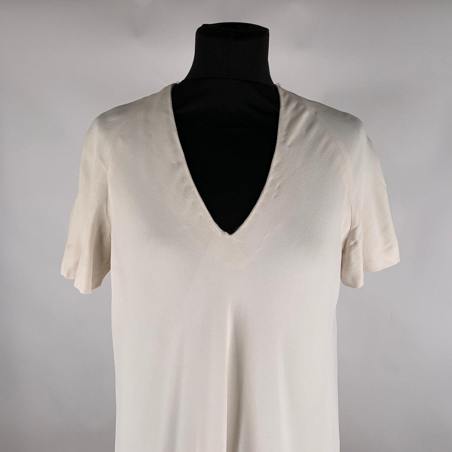 La Mendola Vintage White Long Kaftan Caftan Tunic Evening Dress Size 46 For Sale 1