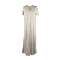 La Mendola Vintage Weißes langes Vintage-Abendkleid aus Kaftan Größe 46