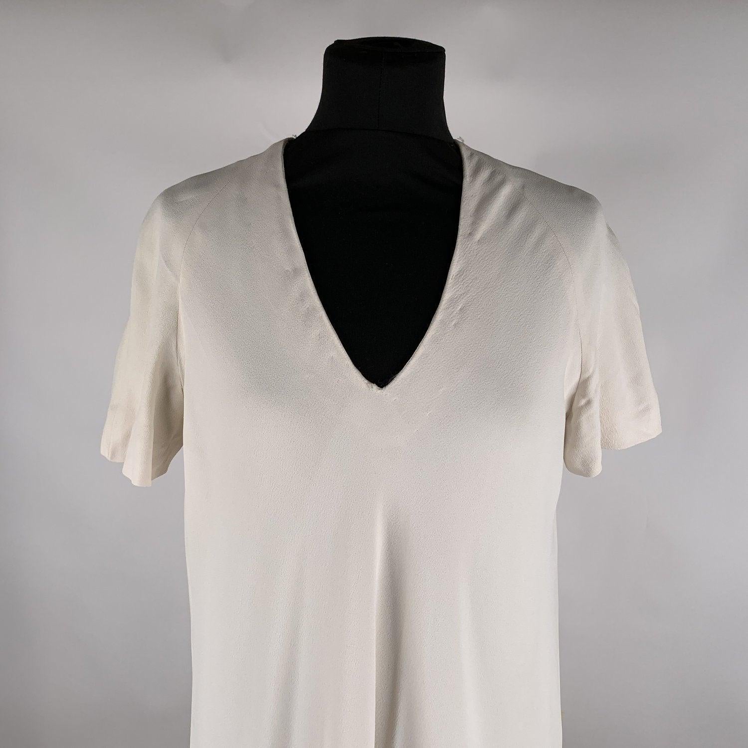 Women's La Mendola Vintage White Long Kaftan Evening Dress Size 46 For Sale