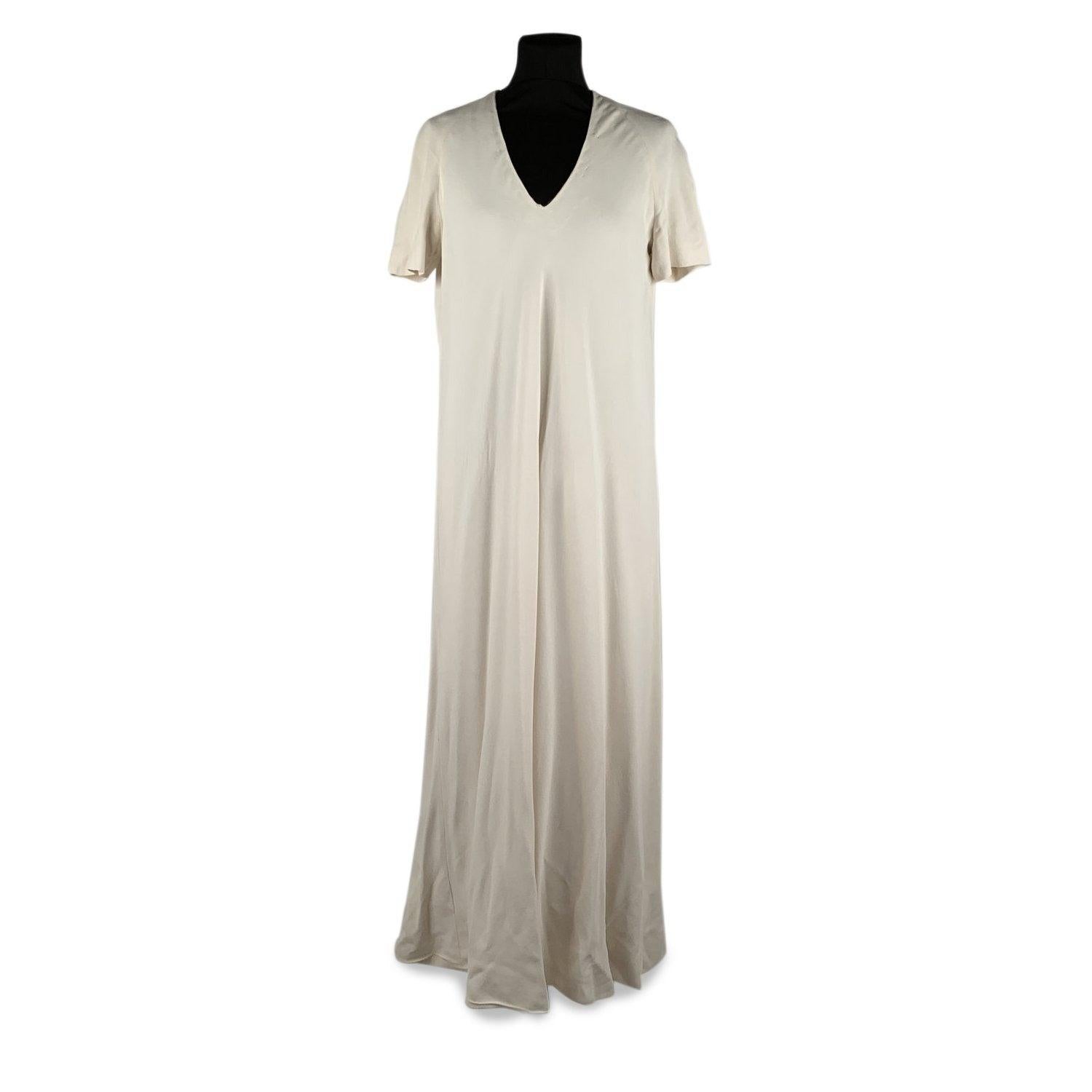 La Mendola Vintage White Long Kaftan Evening Dress Size 46 For Sale 4