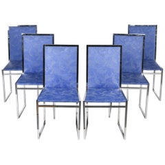 La Metal Arredo Paderno Milano Set of Six High Back Dining, 1970