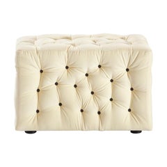 La Michetta Arm 73 Velvet Armrest Sofa in Cream by Gaetano Pesce
