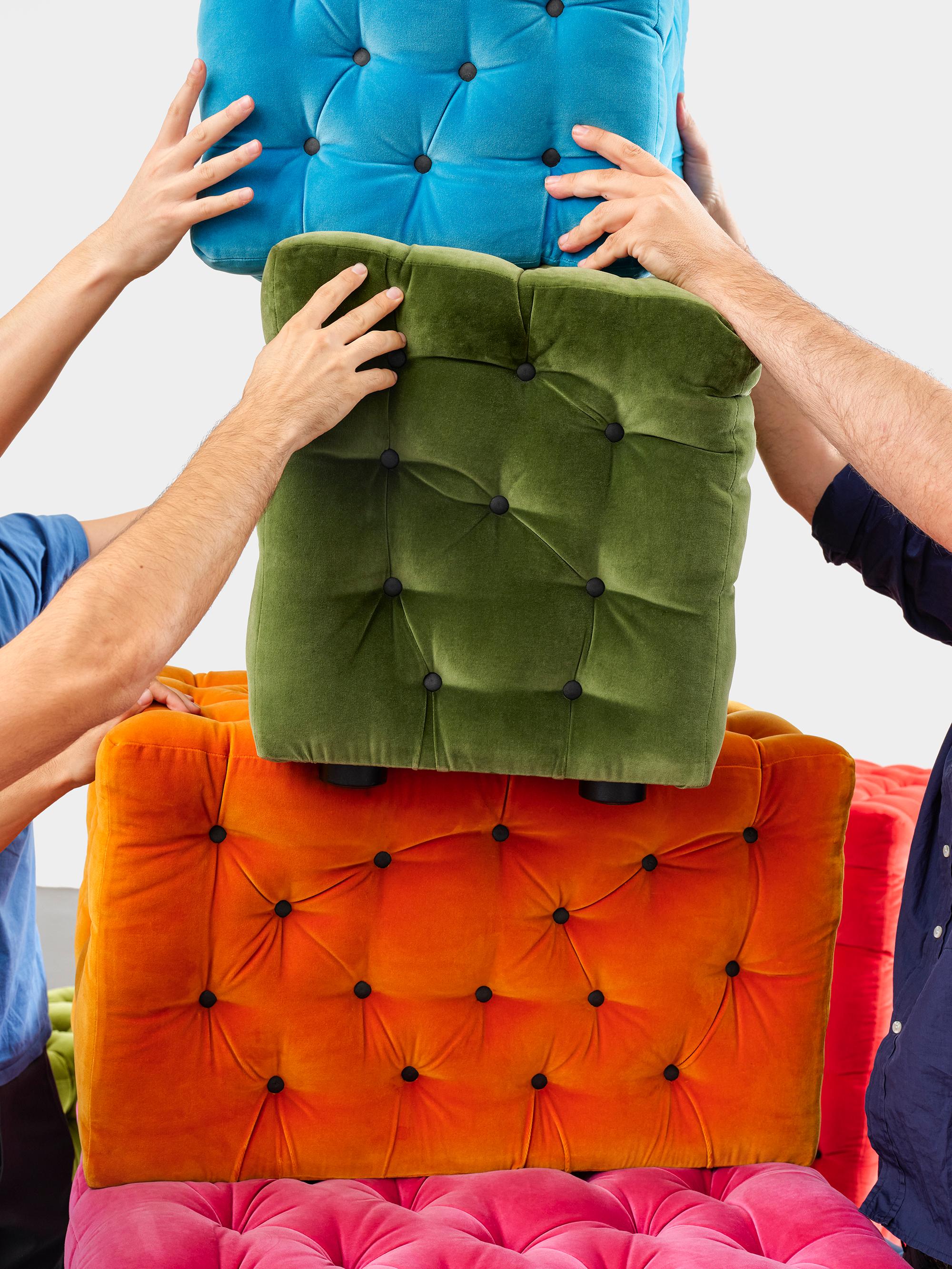 La Michetta Rückenlehne 144 Samt-Sofa in Musk von Gaetano Pesce im Angebot 7