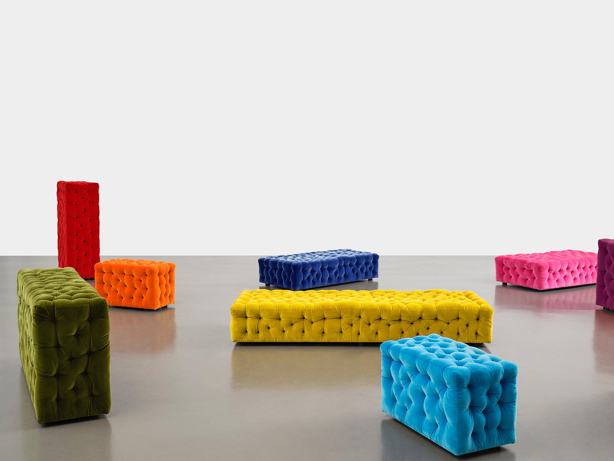 La Michetta Rückenlehne 144 Samt-Sofa in Musk von Gaetano Pesce im Angebot 1