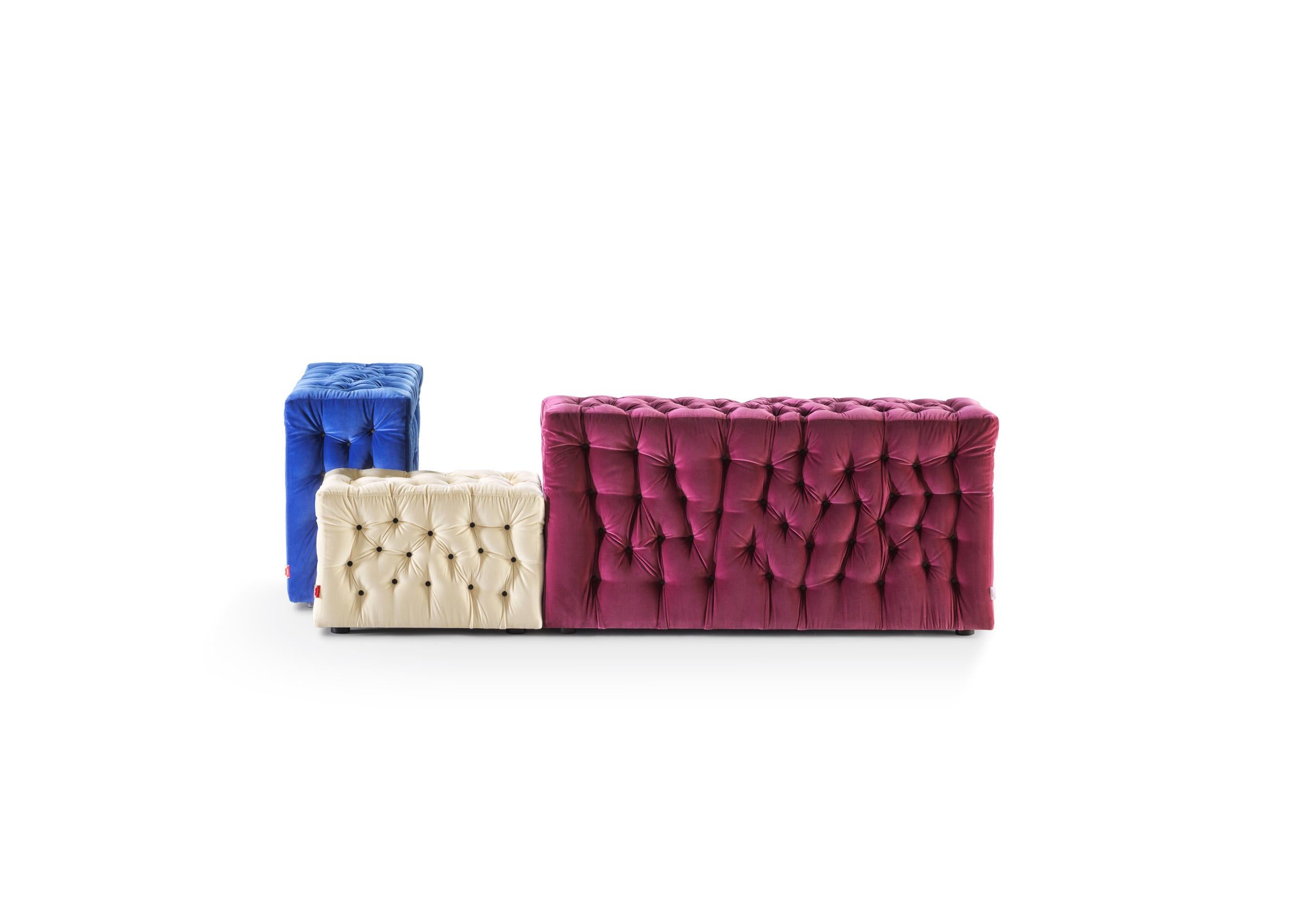 Sofá La Michetta Composición 3 de terciopelo by Gaetano Pesce Siglo XXI y contemporáneo en venta