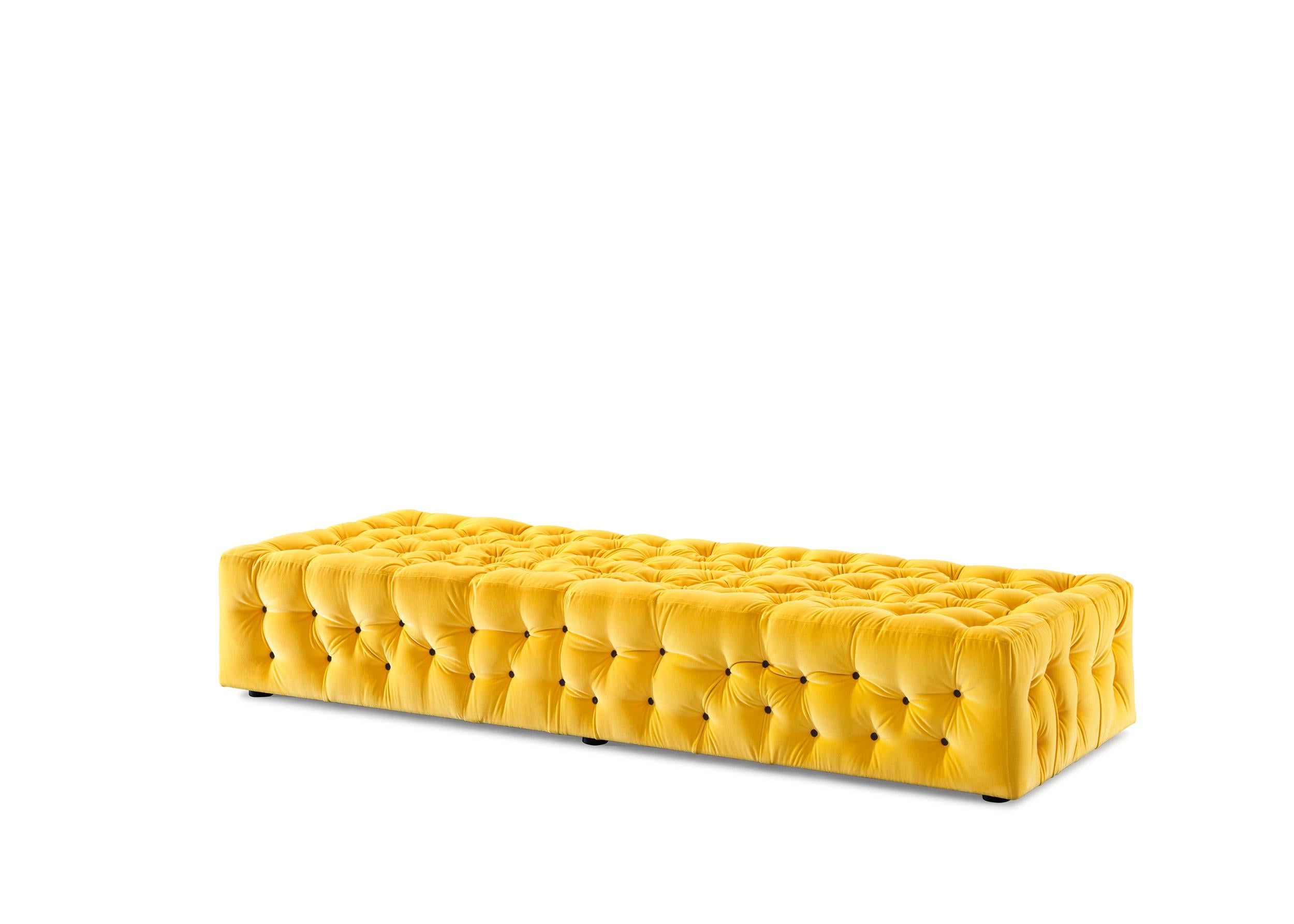 Italian La Michetta Seat 214 Velvet Seat in Yellow by Gaetano Pesce For Sale