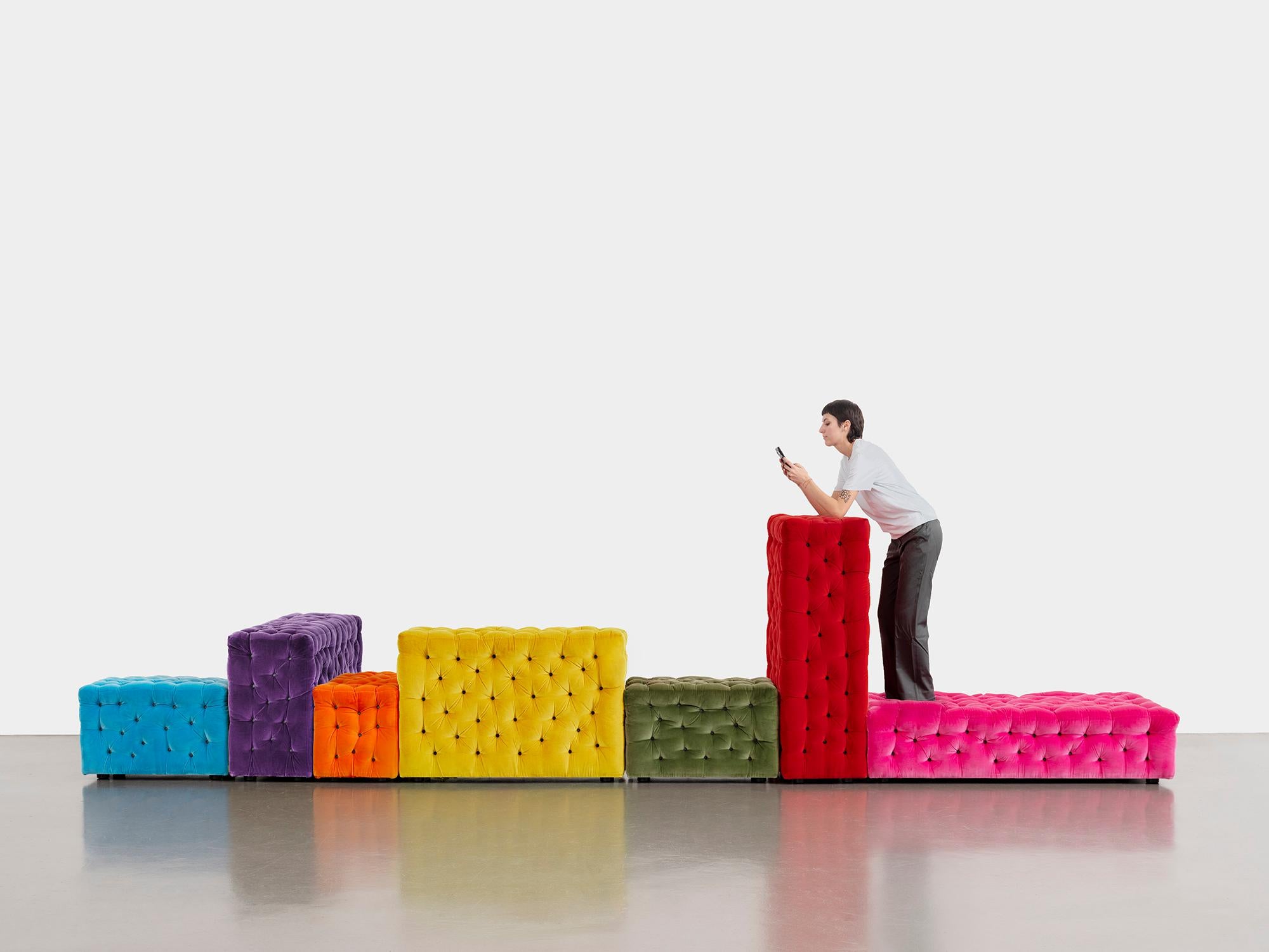 Pouf en velours La Michetta 115 en noisette par Gaetano Pesce en vente 11