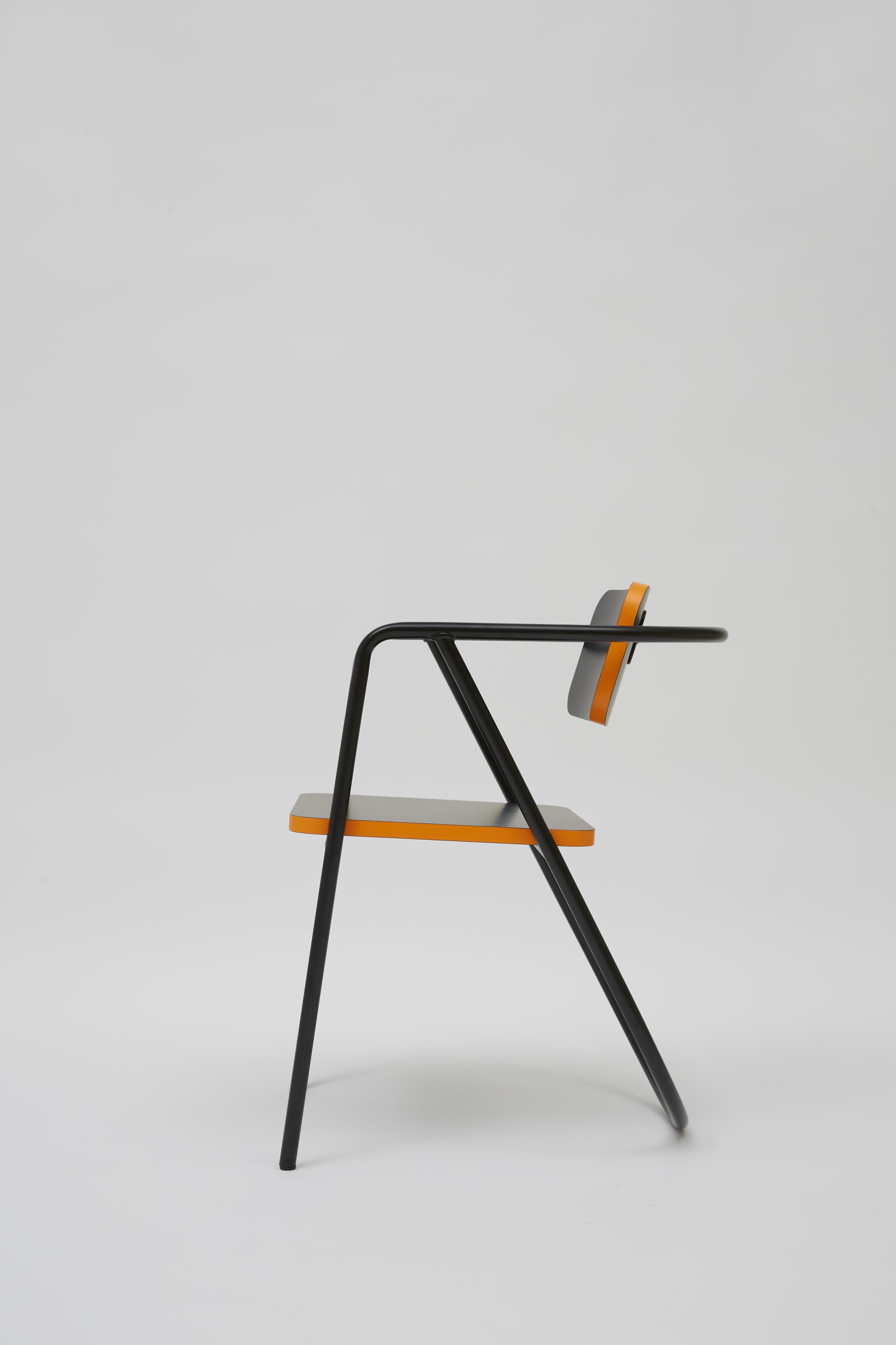 Italian La Misciù Chair, Black & Orange For Sale